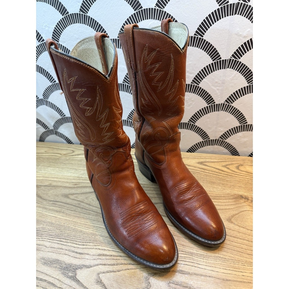 Acme Circle A Boots Mens 9.5‎ D Brown Leather Western Cowboy 4668 USA Vintage